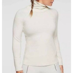 ATHLETA mesa hyrbid turtleneck sweater in cream size S